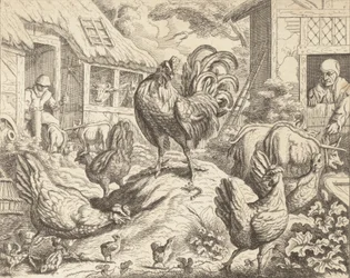 O galo e a pedra preciosa, das Fábulas de Esopo, ca. 1760.
