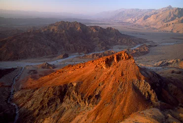 Zona de Al Jabal al Akhdar, Nakhl a Jabal ash Sham, Omã. Vista aérea. OMÃ, PENÍNSULA ARÁBICA.