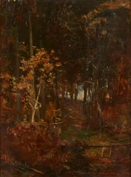 Um Caminho Arborizado (óleo a bordo)