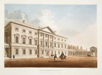 Leinster House, Dublin, 1792 (gravura colorida à mão)