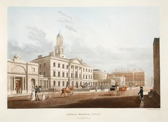 Hospital-mentir, Dublin, 1795 (gravura colorida à mão)