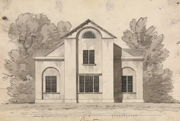 Desenho preparatório para Desenho 1, Placa 1 de Uma Colecção de Desenhos para Retiros Rurais