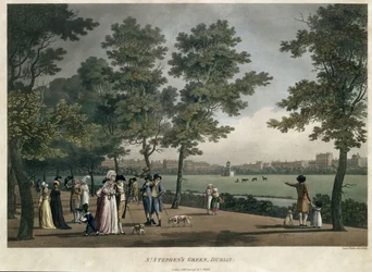St. Stephen&39;s Green, Dublin, de um conjunto de vinte vistas de Dublin, 1796