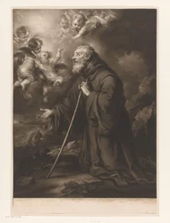 Ajoelhar São Francisco de Paola em oração