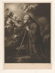 São Francisco de Paula ajoelhado em oração