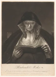 Retrato de uma velha lendo Mãe de Rembrandt (título no objeto)