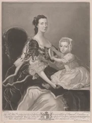 A Honorável Catherine Compton..., Condessa de Egmont..., com o Mestre Charles Perceval, seu Filho Mais Ancião