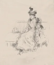Uma senhora sentada