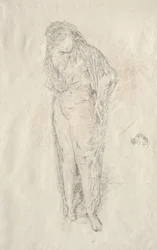 Figura drapeada de pé