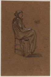 Figura feminina, sentada