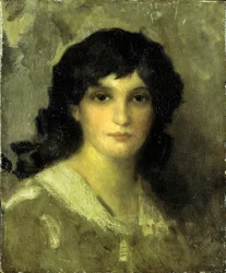 Cabeça de uma jovem mulher