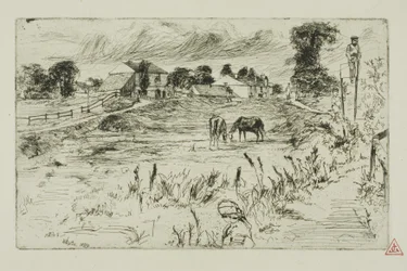 Paisagem com cavalos