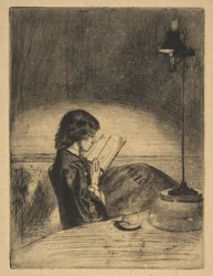 Leitura à luz de lamparina