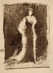 Esboço segundo "Composição em preto: Lady Meux"