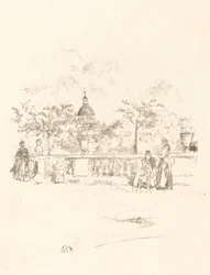 O Panteão, do Terraço dos Jardins de Luxemburgo