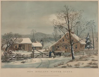 Cena de inverno na Nova Inglaterra, 1861.