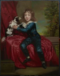 Retrato de Sémon Mestre com um Spaniel