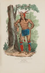 KAA-NUN-DER-WAAGUINSE-ZOO ou o apanhador de bagas; um famoso chefe Chippewa, de The Aboriginal Portfolio