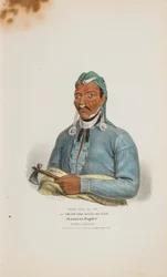 TENS-QUA-TA-WA ou Aquele que abre a porta; Profeta Shawnese (Irmão de Tecumthe), de The Aboriginal Portfolio