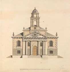Desenho para uma Igreja: Elevação da Frente Oeste