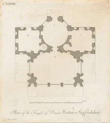 Weston-under-Lizard - O Templo de Diana: gravura, sd [c 1765-1770] (impressão)
