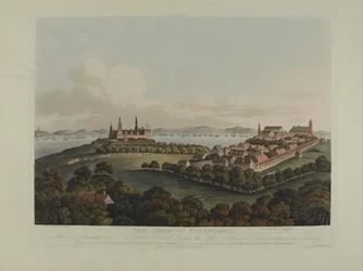 Dinamarca 1807: O cerco de Copenhague, gravado por Robert Pollard (1792-1867) e Joseph Constantine Stadler (1780-1812), publicado em 1807 (colorido aquatint)