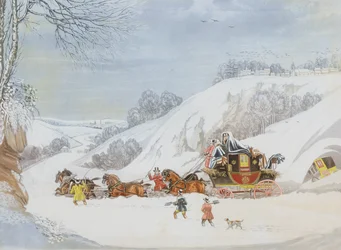 Um correio na neve profunda, gravado por George Hunt
