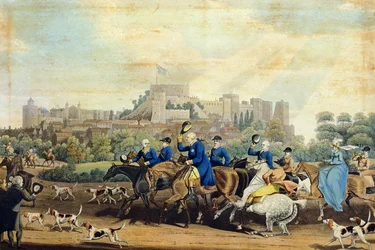 George III (1738-1820) Retornando da Caça, gravado por M. Dubourg, 1820 (aquatint)