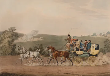 Patent Stage Coach (gravura colorida)