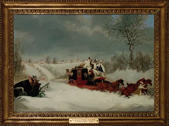 O Liverpool Mail em uma tempestade de neve perto de St. Albans, 1837