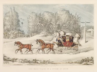 O treinador de correio em uma tempestade de neve, 1825