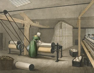 Warping and Winging, Progress of Cotton No. 8, pub. 1840