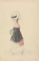 Uma Mulher de Moda em Vestido de Caminhada