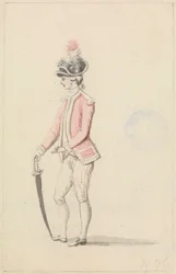 Oficial com cocarda e espada