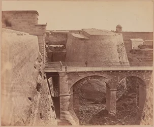 Ponte na Porta Reale, Malta, por volta de 1856
