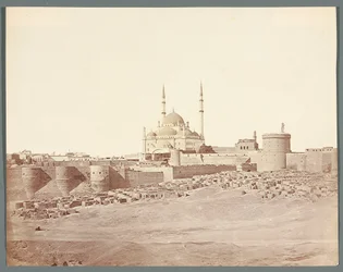 Egito. Cairo. Vista geral da Cidadela com a Mesquita de Alabastro de Muhammad Ali (1830-1848)