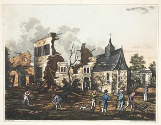 Chateau de Hougoumont: Uma visão do interior reduzida a um monte de ruínas