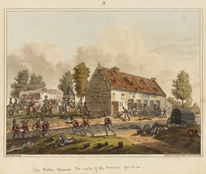 La Belle Alliance, o centro da posição francesa, de "An Historical Account of the Battle of Waterloo