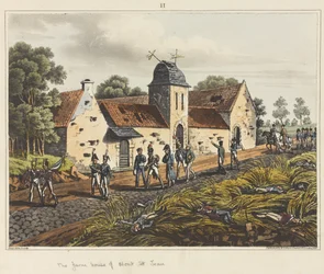A casa da quinta de Mont St Jean, de "An Historical Account of the Battle of Waterloo" (Um relato histórico da batalha de Waterloo)