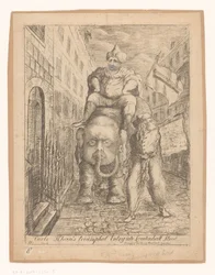 Spotprent de Charles Fox Entrada triunfal de Carlo Khan em Leadenhall Street (título no objeto)