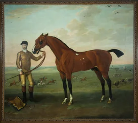 Flying Childers with a groom on Newmarket Heath, c.1722-25 (óleo sobre tela)