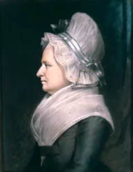 Sra. Martha Washington (1731-1802) 1796 (pastel sobre papel)