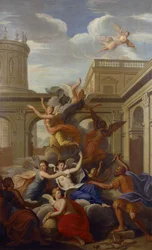 As musas escapando da violação do rei Pireneu (óleo sobre tela)