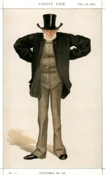 Newcastle em Tyne, Joseph Cowen, político britânico, 1872.