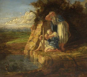 Duas Barbas por uma Piscina (óleo sobre painel)