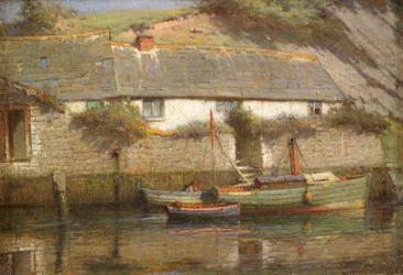 A Riverside Cottage (óleo sobre tela)