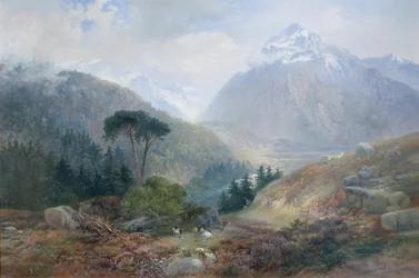 A vista em direção ao Fenderthal, Tirol, 1870