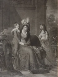 Retrato de Ekaterina Sergeevna Samoylova, née Trubetskaya 1763-1830 com crianças, 1797