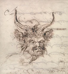 Uma cabeça de Satyr