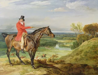 John Levett caçando no Parque em Wychnor, Staffordshire